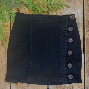 Wishlist Black Mini Skirt with Button Detail